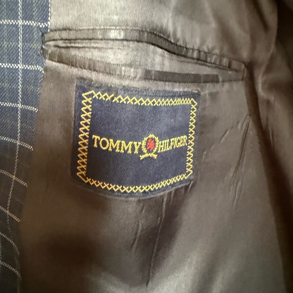 Tommy - Men's Blue Checkered Blazer - Picture 3 of 4